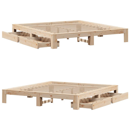 Bed Frame without Mattress 180x200 cm Super King Solid Wood Pine