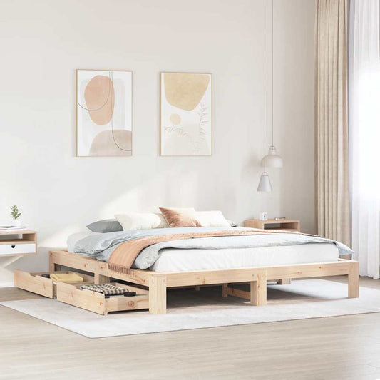 Bed Frame without Mattress 180x200 cm Super King Solid Wood Pine