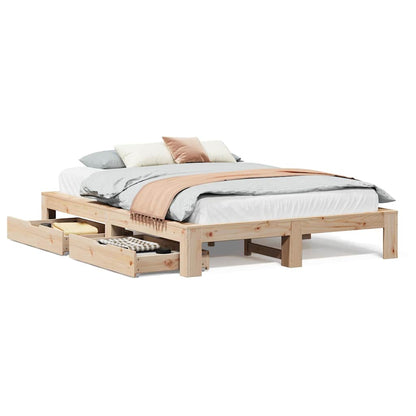 Bed Frame without Mattress 160x200 cm Solid Wood Pine