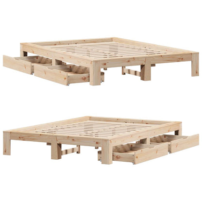 Bed Frame without Mattress 160x200 cm Solid Wood Pine