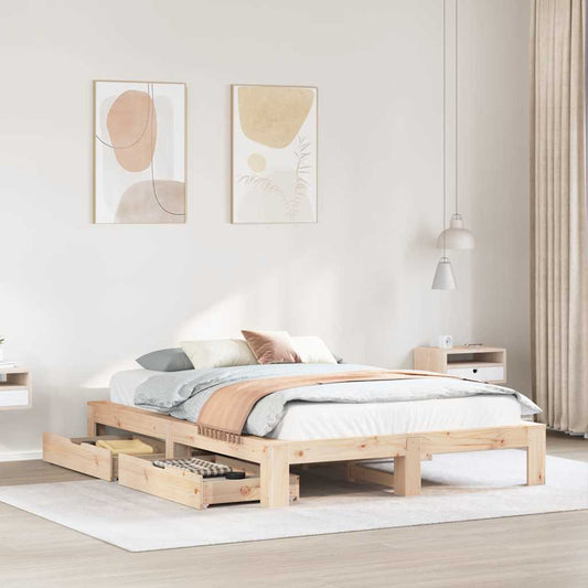 Bed Frame without Mattress 160x200 cm Solid Wood Pine