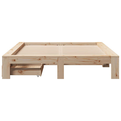 Bed Frame without Mattress 150x200 cm King Size Solid Wood Pine