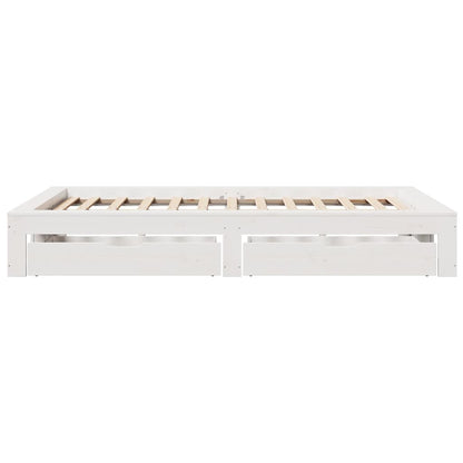 Bed Frame without Mattress White 120x200 cm Solid Wood Pine