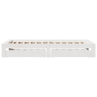 Bed Frame without Mattress White 90x200 cm Solid Wood Pine
