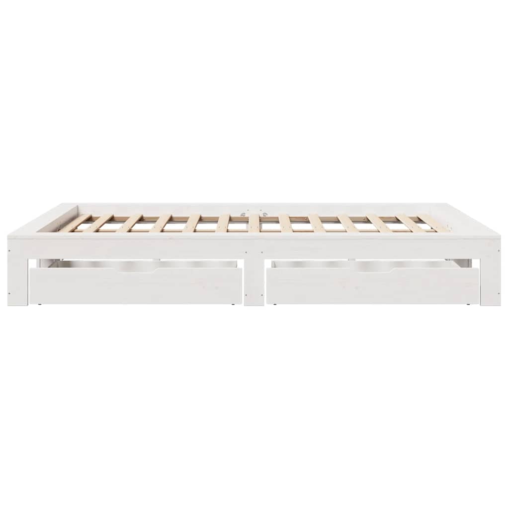 Bed Frame without Mattress White 140x190 cm Solid Wood Pine