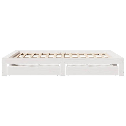 Bed Frame without Mattress White 140x190 cm Solid Wood Pine