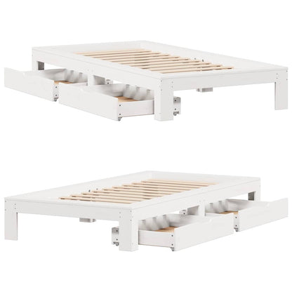 Bed Frame without Mattress White 90x190 cm Single Solid Wood Pine