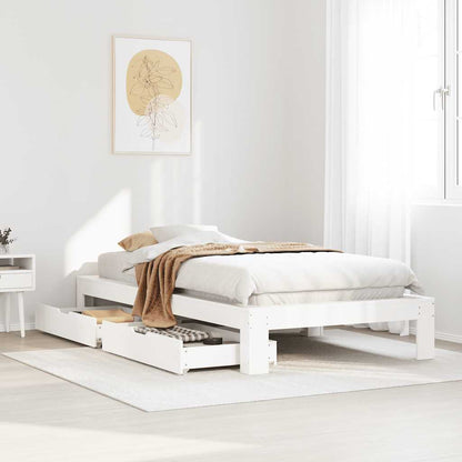 Bed Frame without Mattress White 75x190 cm Small Single Solid Wood Pine