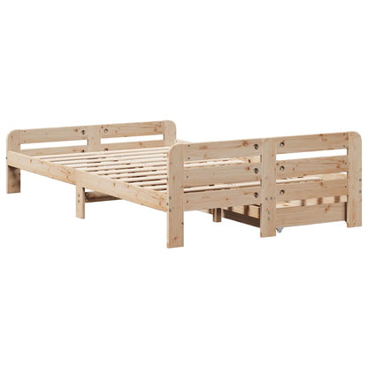 Bed frame without Mattress 120x200 cm Solid Wood Pine