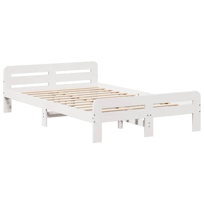 Bed frame without Mattress White 120x190 cm Small Double Solid Wood Pine