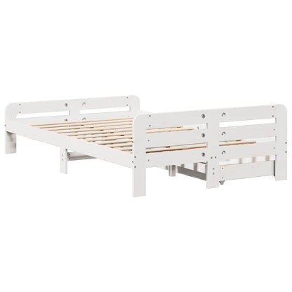 Bed frame without Mattress White 120x190 cm Small Double Solid Wood Pine