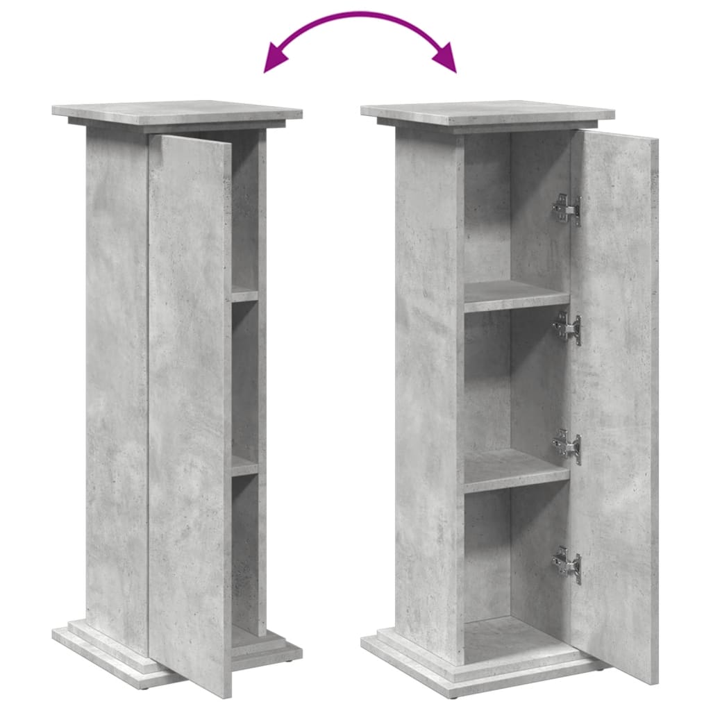 Display Stand with Storage Concrete Grey 31x30x90 cm Engineered Wood