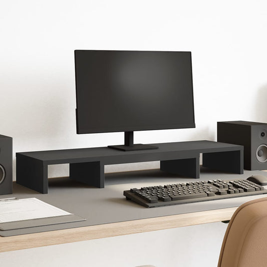 Monitor Stand Riser Adjustable Black 80x24x10.5 cm Engineered Wood