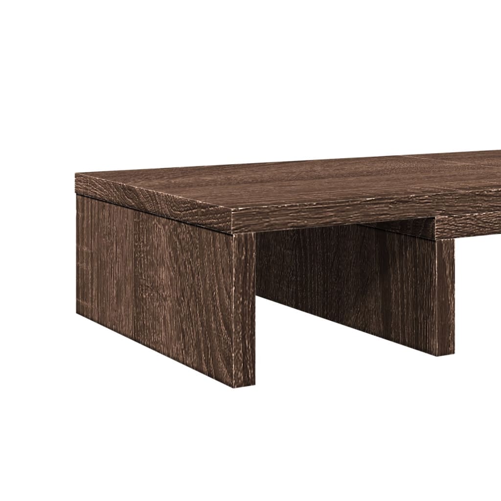 Monitor Stand Riser Adjustable Brown Oak 80x24x10.5 cm Engineered Wood