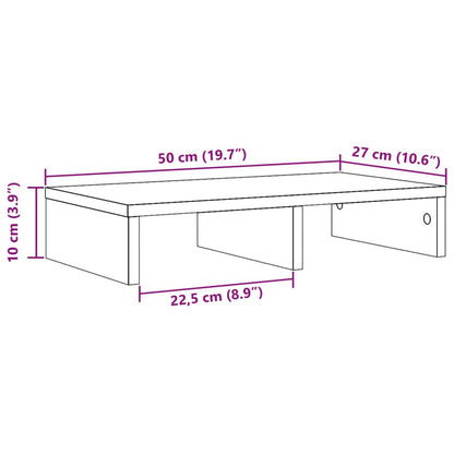 Monitor Stand Concrete Grey 50x27x10 cm Engineered Wood