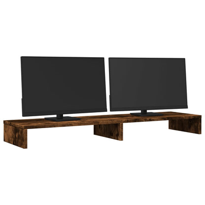 Monitor Stand Smoked Oak 100x27x10 cm Engineered Wood