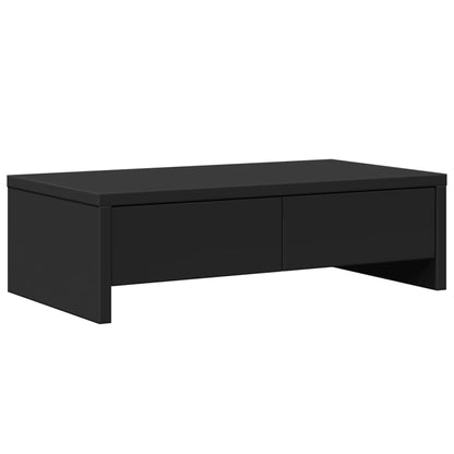 Monitor Stand with Drawers Black 50x27x15 cm Engineered Wood