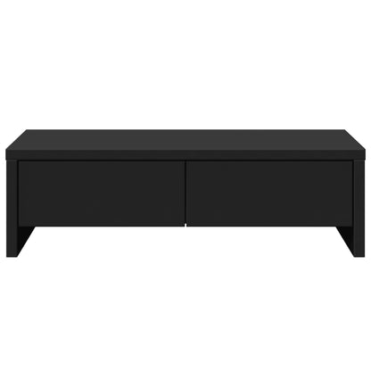Monitor Stand with Drawers Black 50x27x15 cm Engineered Wood