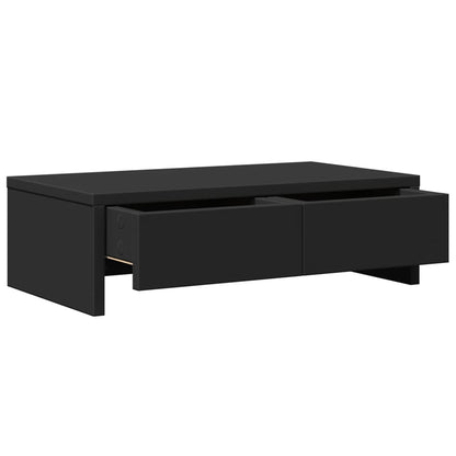 Monitor Stand with Drawers Black 50x27x15 cm Engineered Wood