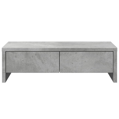 Monitor Stand with Drawers Concrete Grey 50x27x15 cm Engineered Wood