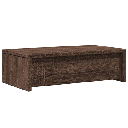 Monitor Stand with Drawers Brown Oak 50x27x15 cm Engineered Wood