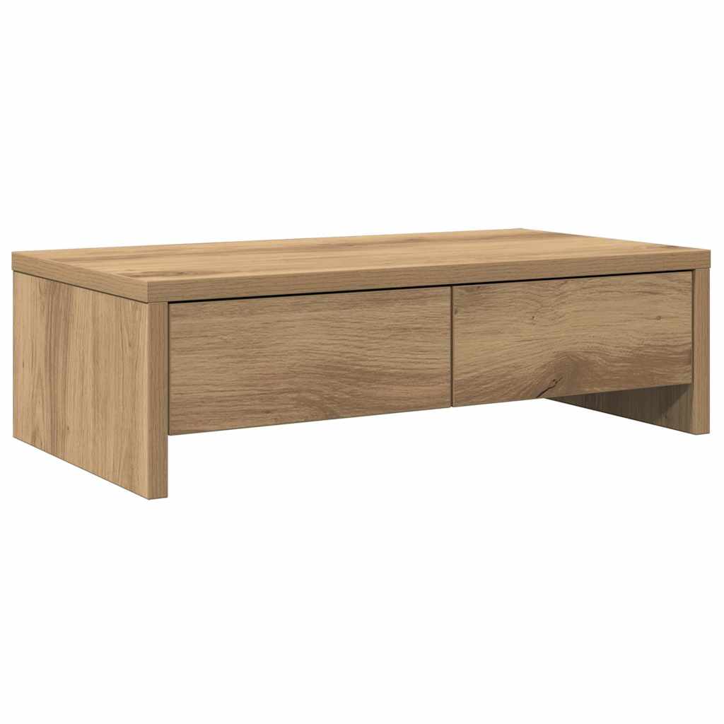 Monitor Stand with Drawers Artisian Oak 50x27x15 cm Engineered Wood