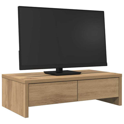 Monitor Stand with Drawers Artisian Oak 50x27x15 cm Engineered Wood
