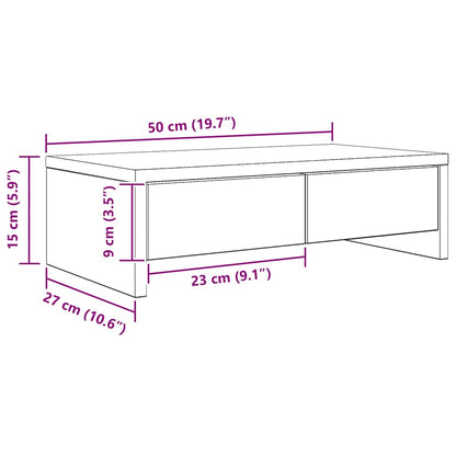 Monitor Stand with Drawers Artisian Oak 50x27x15 cm Engineered Wood
