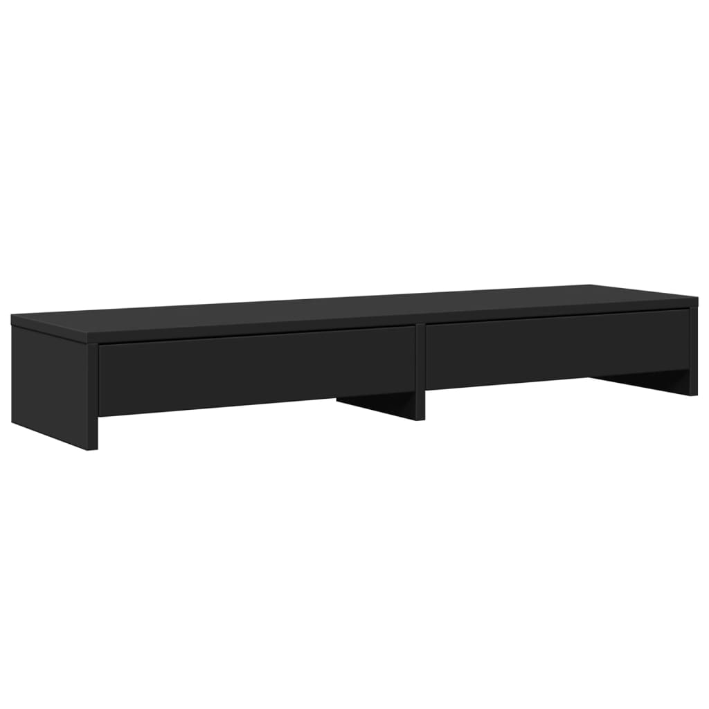 Monitor Stand with Drawers Black 100x27x15 cm Engineered Wood