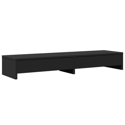 Monitor Stand with Drawers Black 100x27x15 cm Engineered Wood