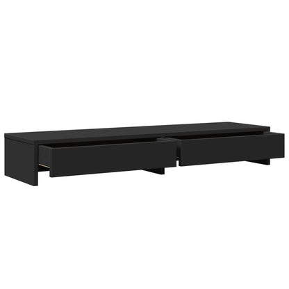Monitor Stand with Drawers Black 100x27x15 cm Engineered Wood