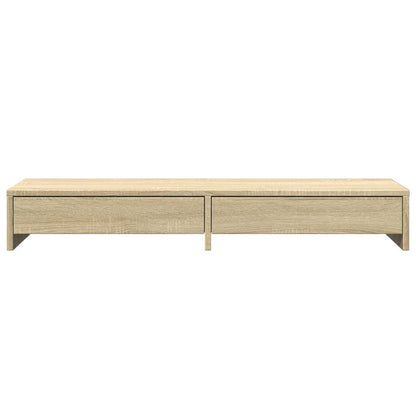 Monitor Stand with Drawers Sonoma Oak 100x27x15 cm Engineered Wood