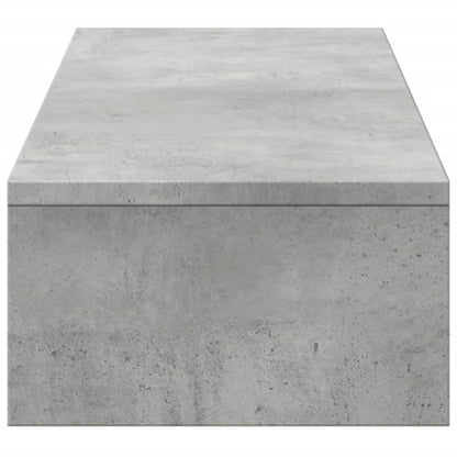 Monitor Stand with Drawers Concrete Grey 100x27x15 cm Engineered Wood