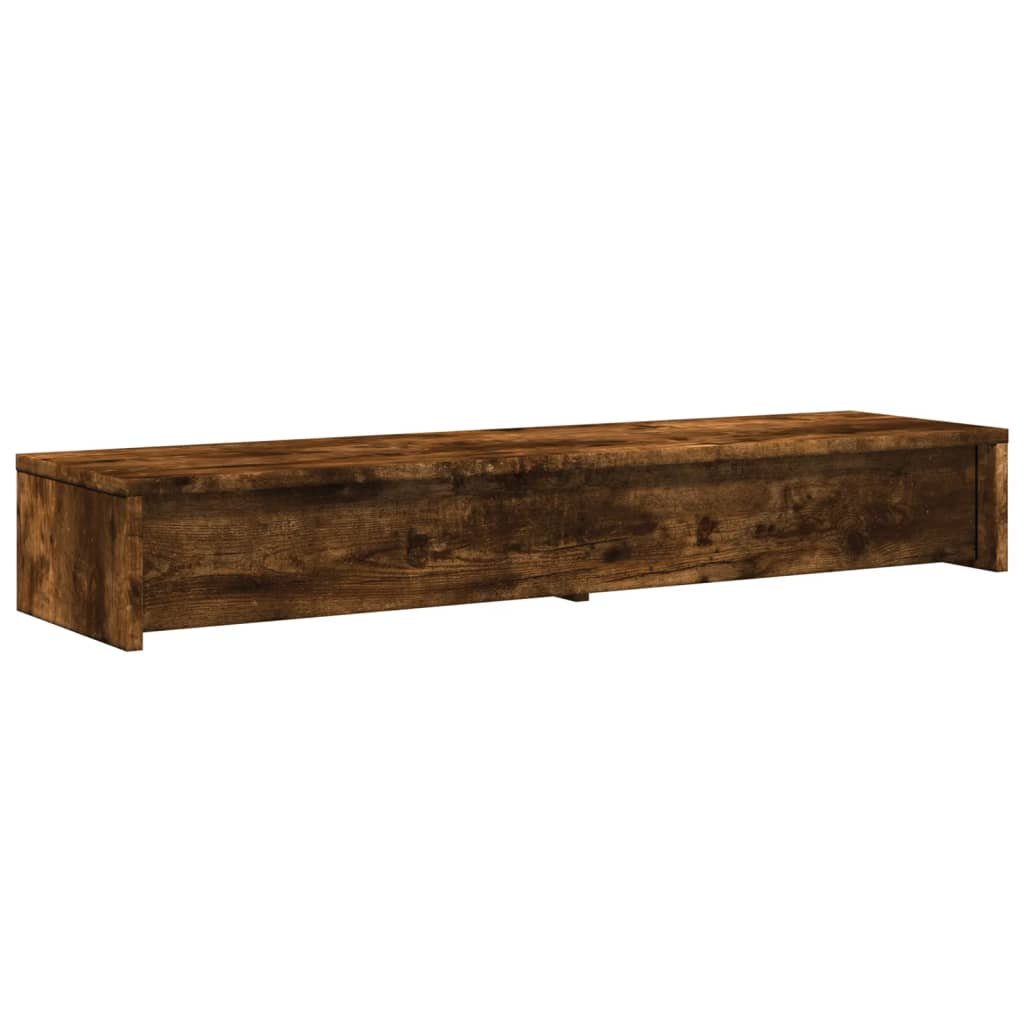 Monitor Stand with Drawers Smoked Oak 100x27x15 cm Engineered Wood