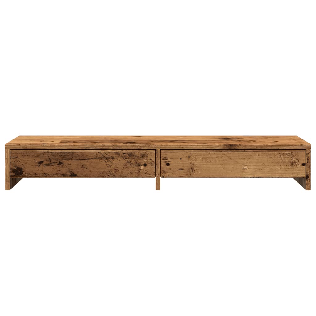 Monitor Stand with Drawers Old Wood 100x27x15 cm Engineered Wood