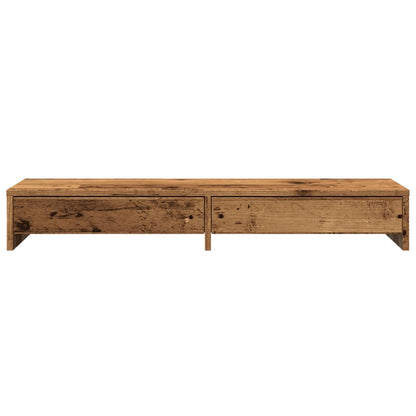 Monitor Stand with Drawers Old Wood 100x27x15 cm Engineered Wood