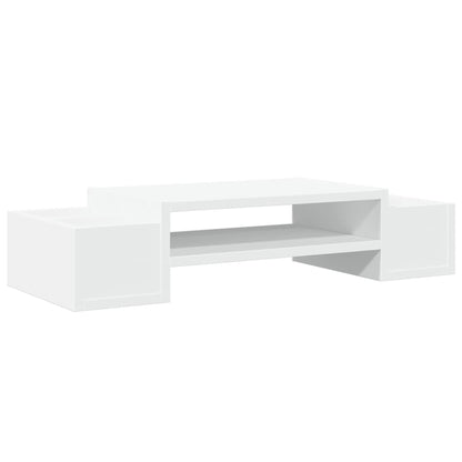 Monitor Stand with Storage White 70x27x15 cm Engineered Wood