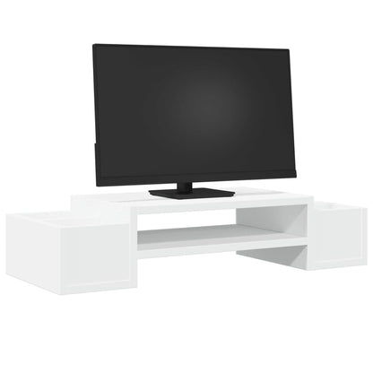 Monitor Stand with Storage White 70x27x15 cm Engineered Wood