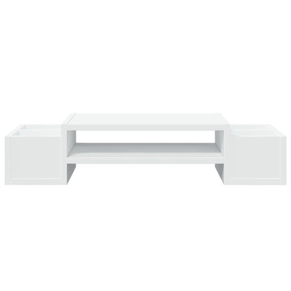 Monitor Stand with Storage White 70x27x15 cm Engineered Wood