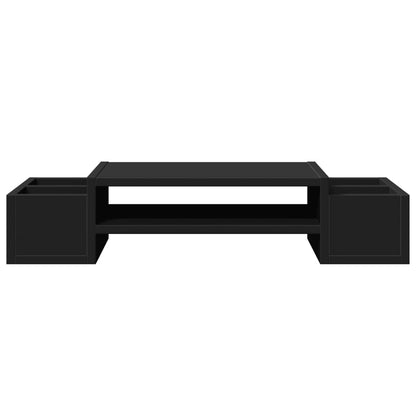 Monitor Stand with Storage Black 70x27x15 cm Engineered Wood