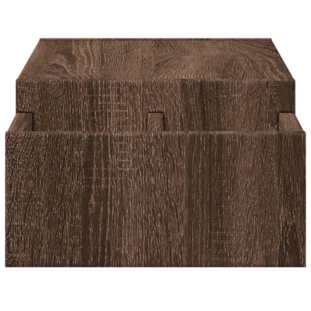 Monitor Stand with Storage Brown Oak 70x27x15 cm Engineered Wood