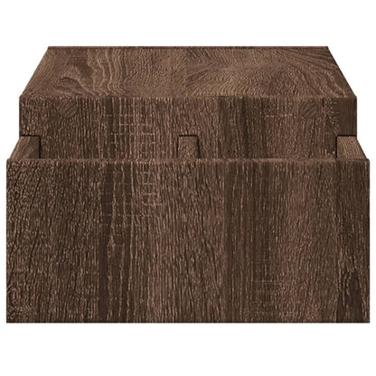 Monitor Stand with Storage Brown Oak 70x27x15 cm Engineered Wood
