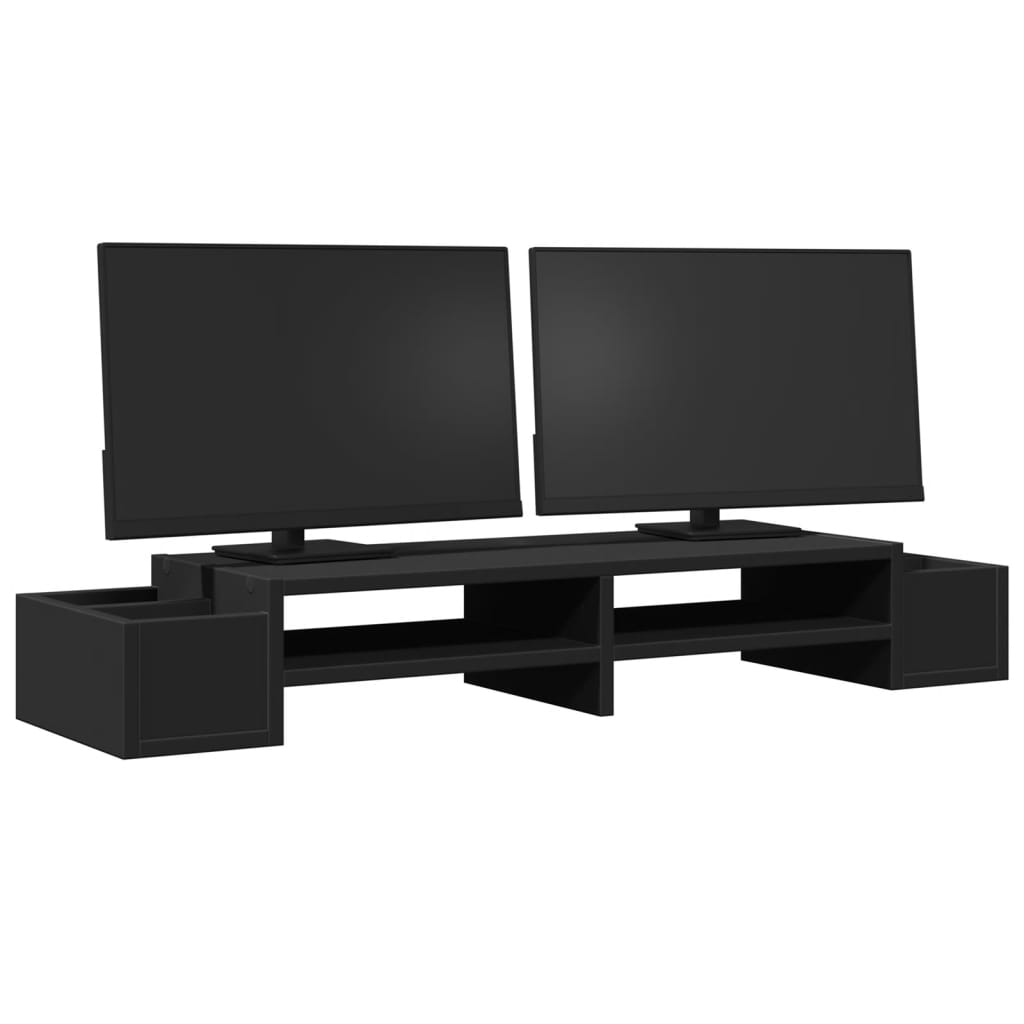 Monitor Stand with Storage Black 100x27x15 cm Engineered Wood
