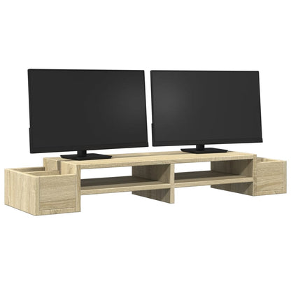 Monitor Stand with Storage Sonoma Oak 100x27x15 cm Engineered Wood