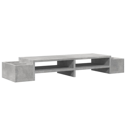 Monitor Stand with Storage Concrete Grey 100x27x15 cm Engineered Wood