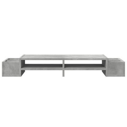 Monitor Stand with Storage Concrete Grey 100x27x15 cm Engineered Wood