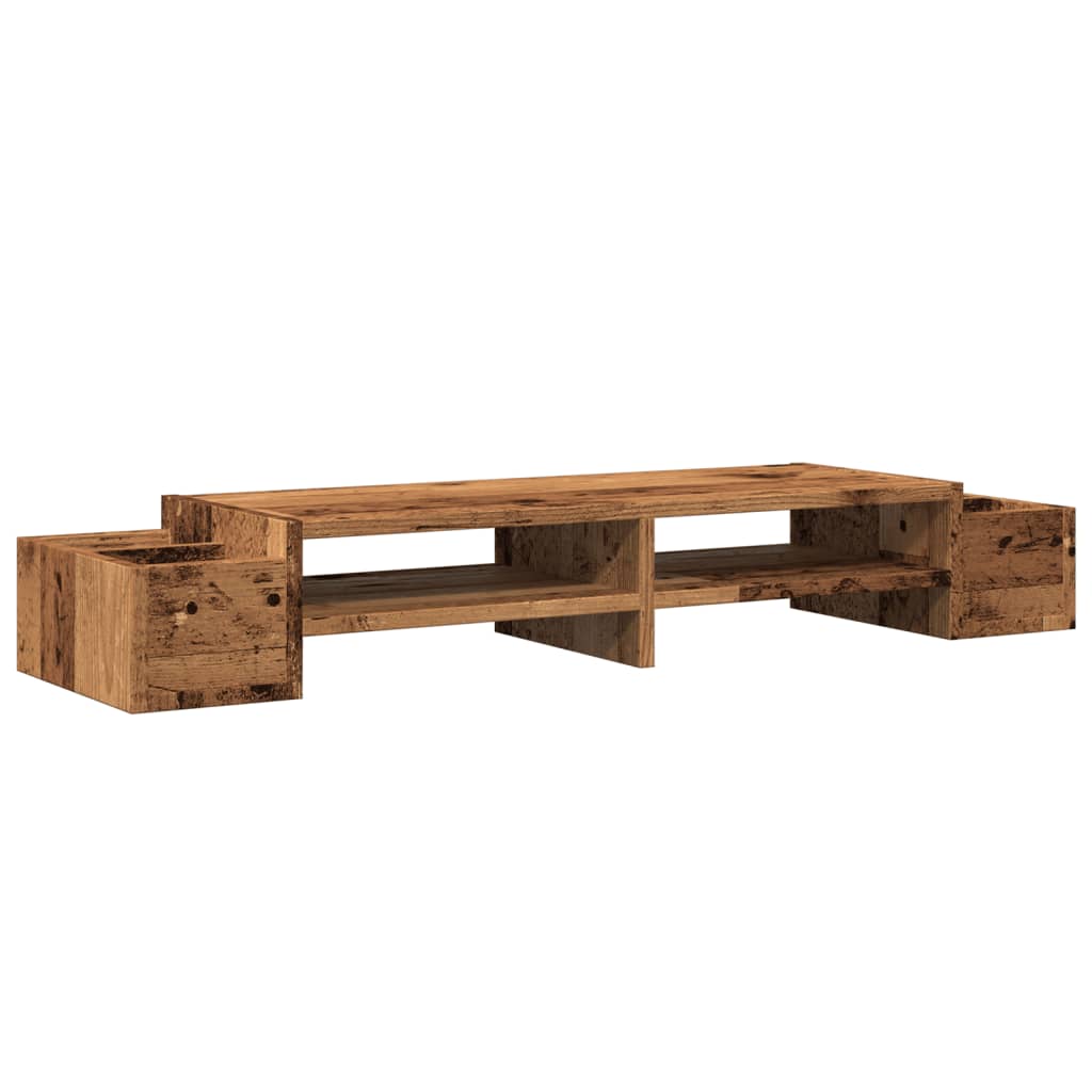 Monitor Stand with Storage Old Wood 100x27x15 cm Engineered Wood