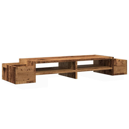 Monitor Stand with Storage Old Wood 100x27x15 cm Engineered Wood