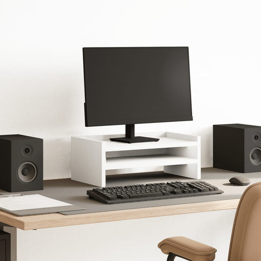 Monitor Stand White 42x24x16 cm Engineered Wood