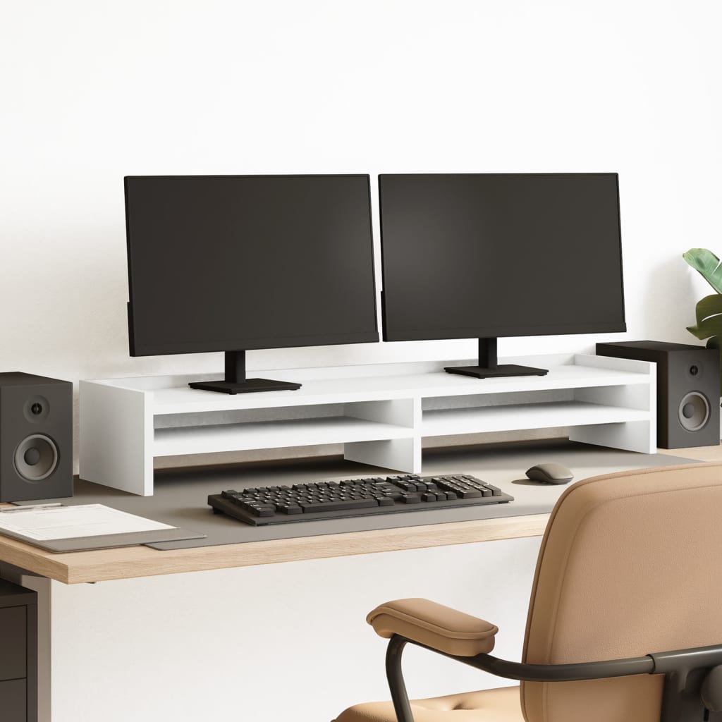 Monitor Stand White 100x24x16 cm Engineered Wood